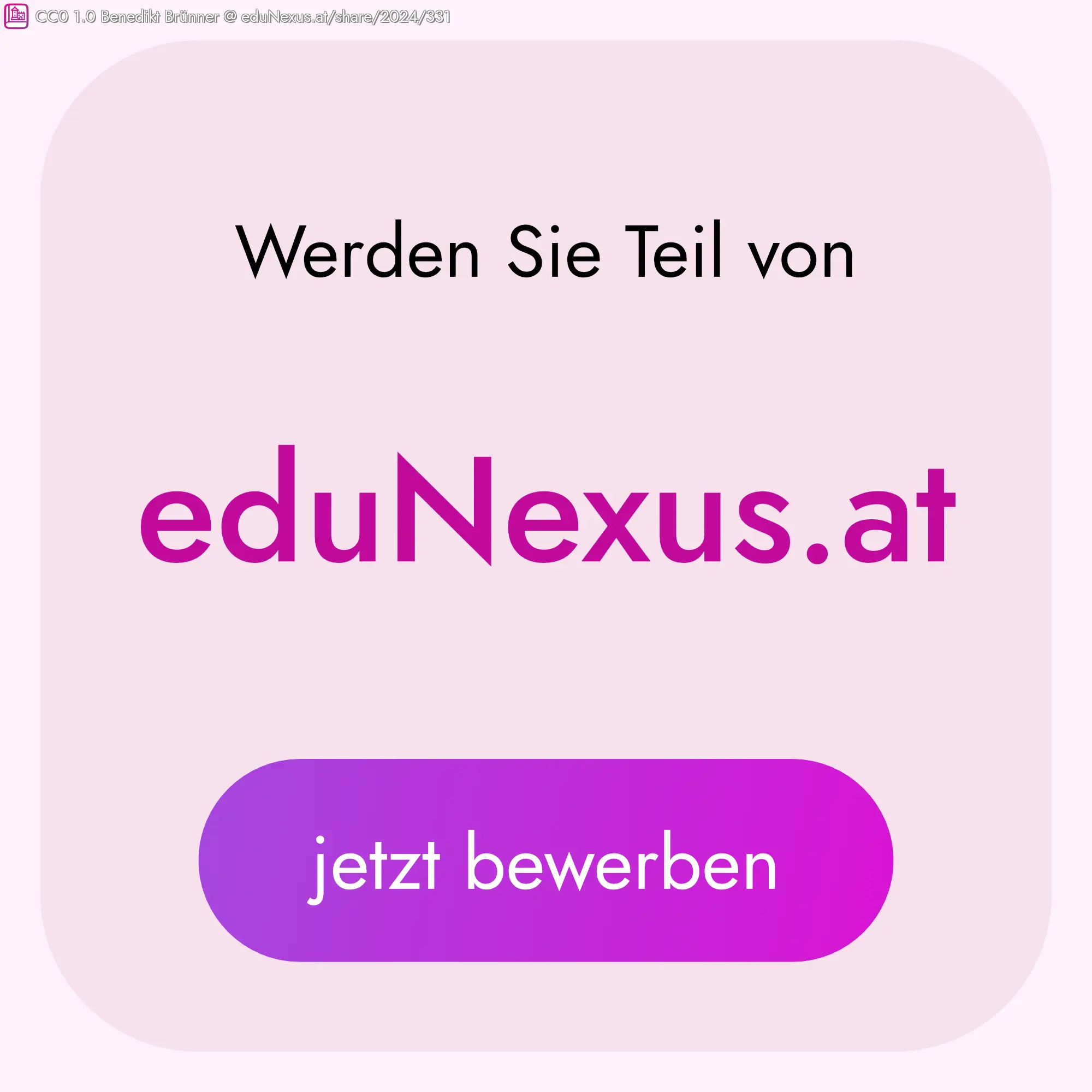 Werden Sie Teil von eduNexus.at - jetzt bewerben